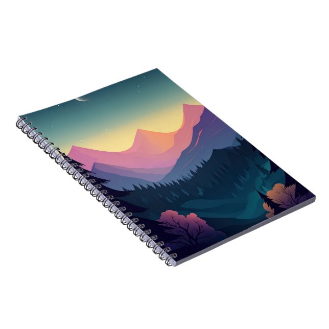 Cuaderno Fondo de montaña abstracto (Lado Derecho)
