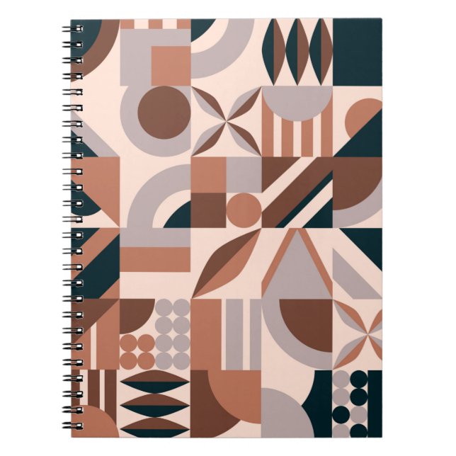 Cuaderno Fondo de mosaico de forma geométrica abstracta col (Frente)