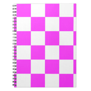 Cuaderno Fondo de mosaico de patrón controlado. Blanco y pi