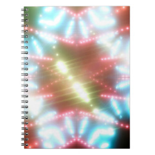 Cuaderno fondo de neón resplandeciente abstracto con vigas 