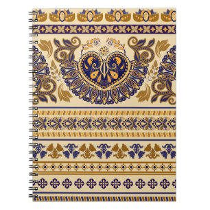 Cuaderno Fondo de pantalla floral egipcio a rayas