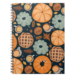 Cuaderno Fondo de patrón de otoño impecable