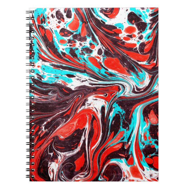 Cuaderno fondo de patrón de vertido acrílico de mármol (Frente)
