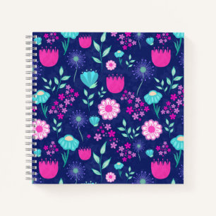 Cuaderno Fondo de patrón floral corto
