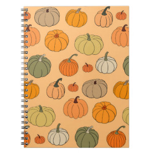 Cuaderno Fondo de patrón ininterrumpido brillante de otoño 