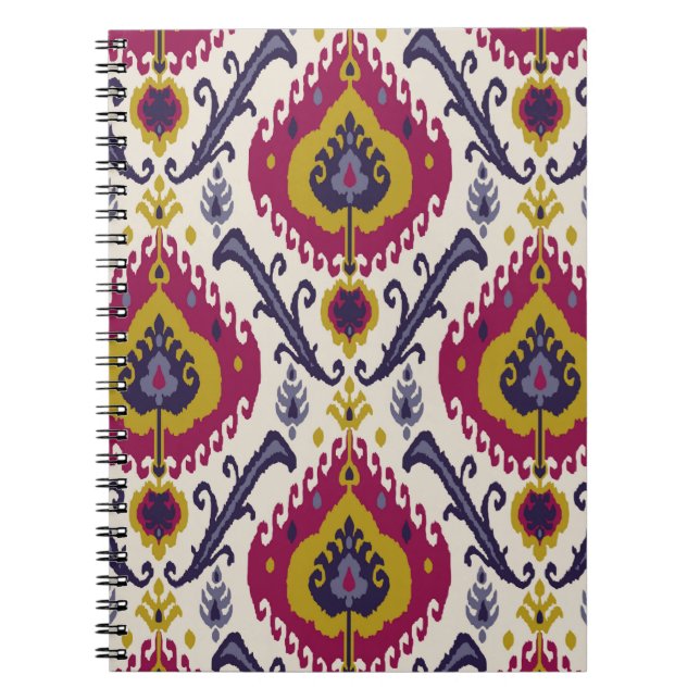 Cuaderno Fondo de patrón ininterrumpido Ikat Patrón tradici (Frente)