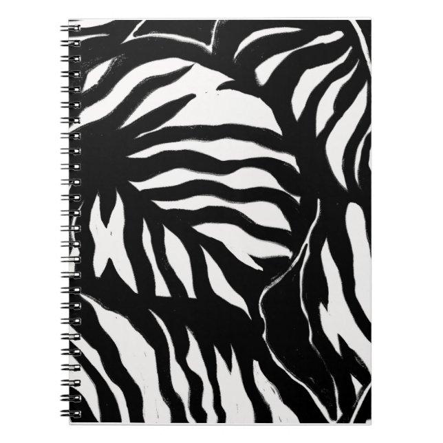 Cuaderno Fondo de patrón negro abstracto (Frente)