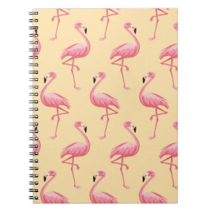 Cuaderno Fondo de patrón sin fisuras de flamenco. Flores ro
