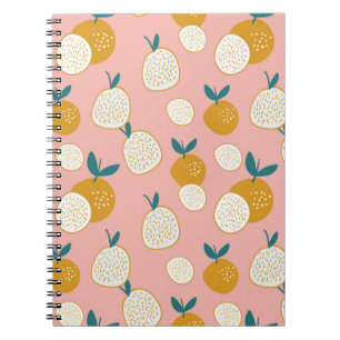 Cuaderno fondo de patrón sin soldadura de frutos, patrón de