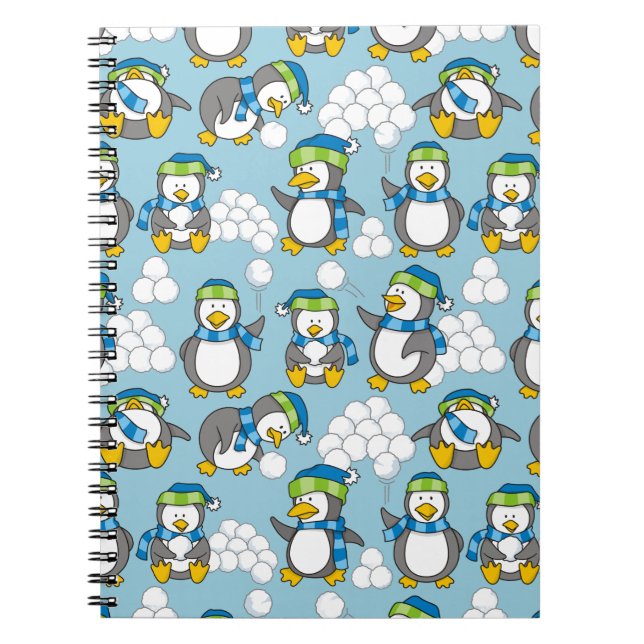 Cuaderno Fondo de pequeños pingüinos (Frente)