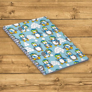 Cuaderno Fondo de pequeños pingüinos