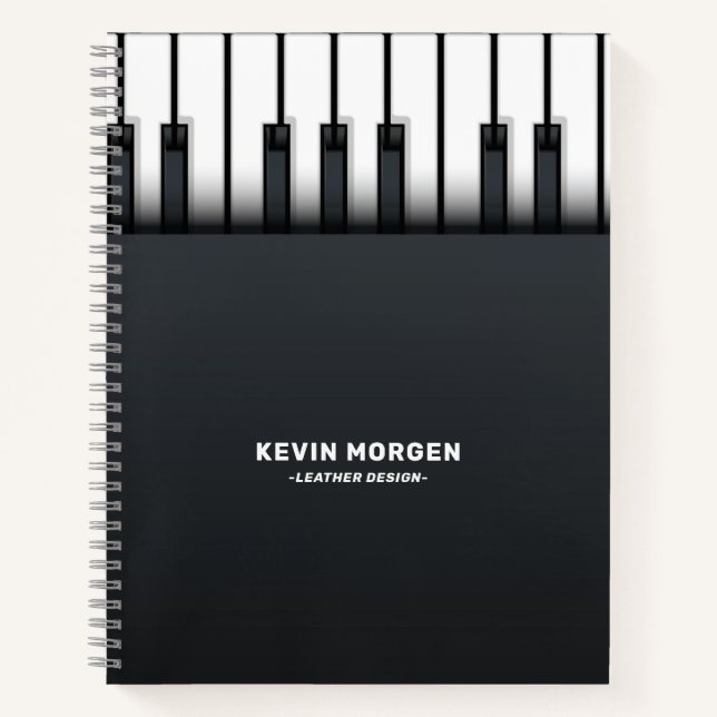 Cuaderno Fondo de piano blanco y negro (Anverso)