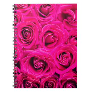 Cuaderno Fondo de rosas de flores rosadas