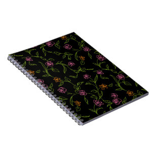Cuaderno Fondo de rosas dibujadas con tiza
