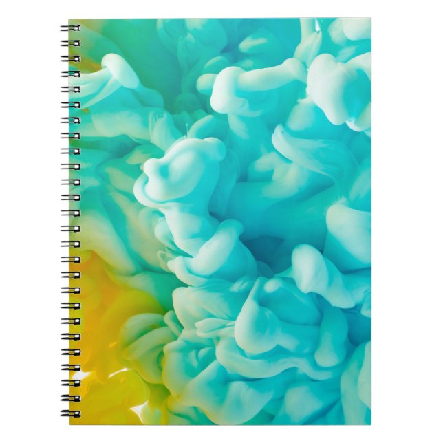 Cuaderno Fondo de salpicadura de pintura abstracta amarillo (Frente)