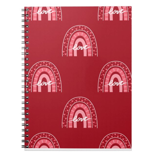 Cuaderno Fondo de San Valentín con Corazones de Amor (Frente)