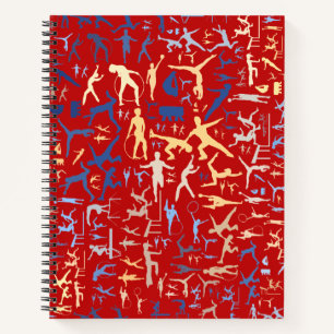 Cuaderno Fondo de símbolos relacionados con el deporte