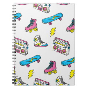 Cuaderno Fondo de tema vintage con patinaje radial para zap