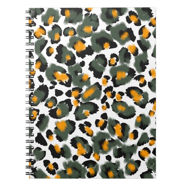 Cuaderno Fondo de textura de impresión de leopardo (Frente)