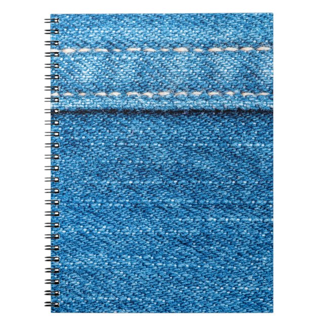 Cuaderno Fondo de textura de jeans azules. (Frente)