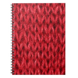 Cuaderno Fondo de textura de lana de punto rojo.