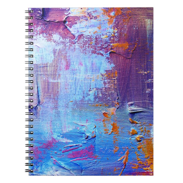 Cuaderno Fondo de textura de lienzo: Aceite abstracto (Frente)