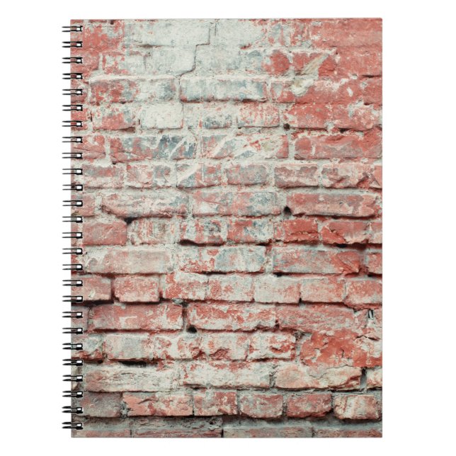 Cuaderno Fondo de textura de pared de ladrillo gastado rojo (Frente)