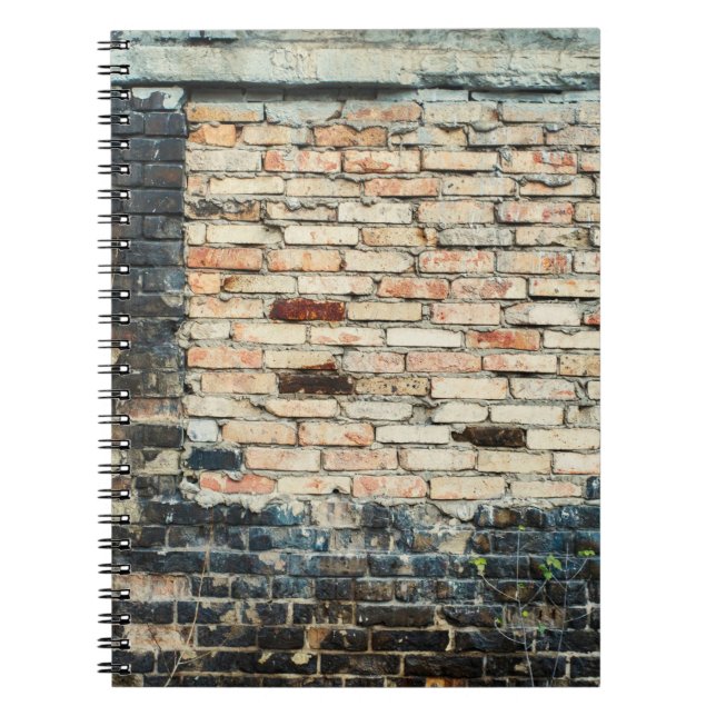 Cuaderno Fondo de textura de pared de ladrillo mixto. Efect (Frente)