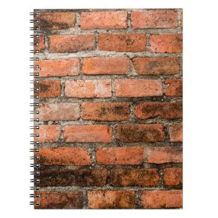 Cuaderno Fondo de textura de pared de ladrillo rojo antiguo