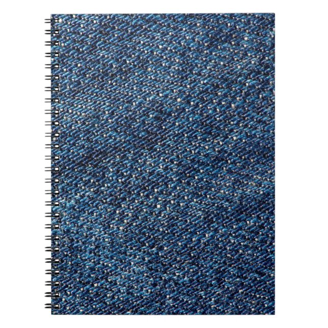 Cuaderno Fondo de textura de vaqueros de denim azul. (Frente)