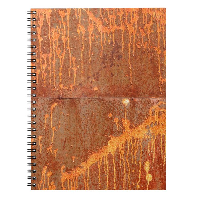 Cuaderno fondo de textura del panel metalizado oxidado (Frente)