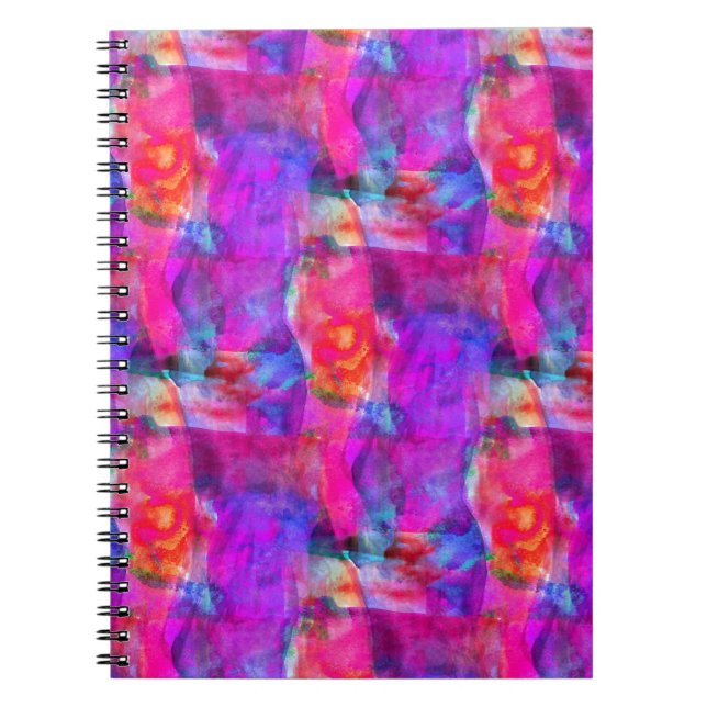Cuaderno Fondo de textura rosa, azul y roja (Frente)