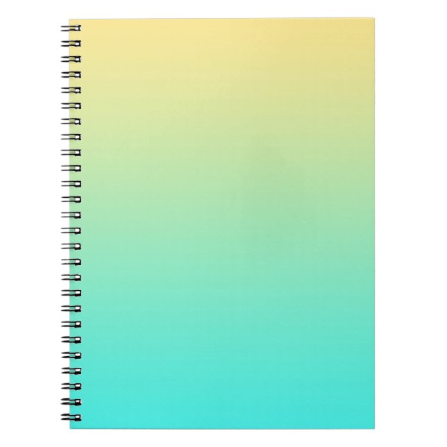 Cuaderno Fondo degradado pastel turquesa amarillo (Frente)