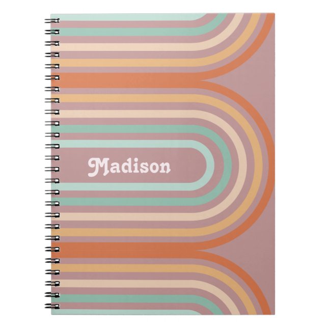 Cuaderno Fondo del Boho Bohemie Pastel Arcoiris Mauve (Frente)