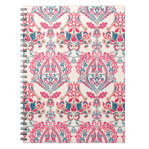 Cuaderno Fondo del damasco Ornate sin costuras florales. vi
