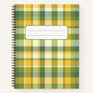 Cuaderno Fondo del patrón amarillo y verde plasmado