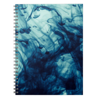 Cuaderno Fondo del patrón de humo líquido azul abstracto