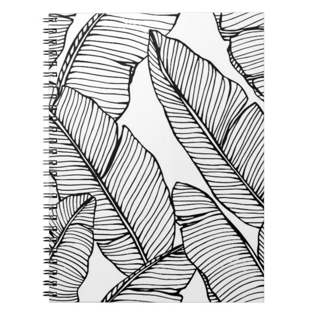 Cuaderno Fondo del patrón de la hoja de plátano sin foco. N (Frente)