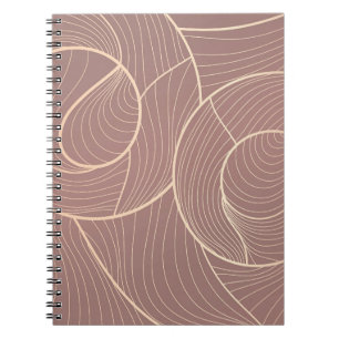Cuaderno Fondo del patrón de líneas de oro de lujo