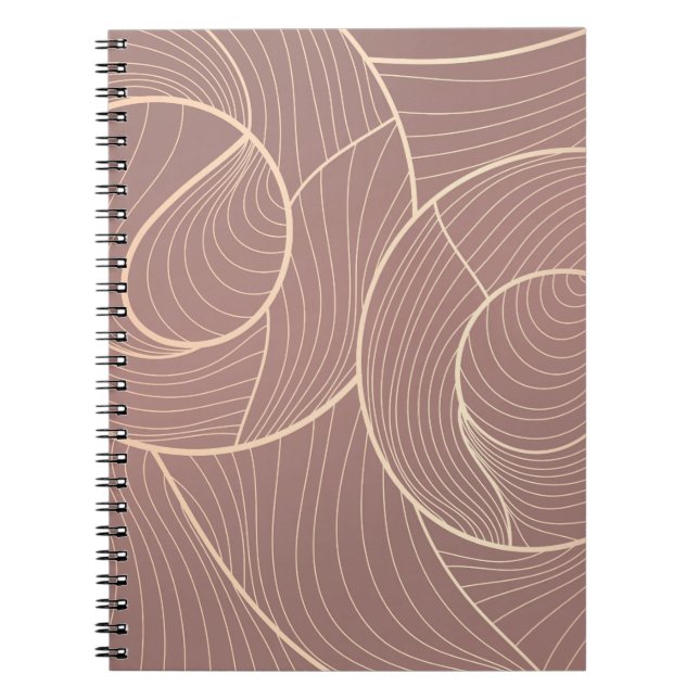 Cuaderno Fondo del patrón de líneas de oro de lujo (Frente)
