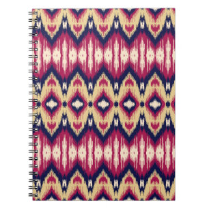 Cuaderno Fondo del patrón de patrón de quevron de ikat azul