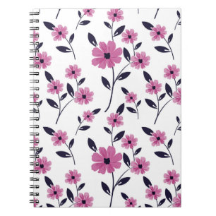 Cuaderno Fondo del patrón floral sin soldadura, dibujado a