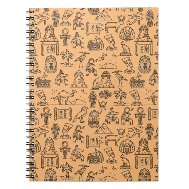Cuaderno Fondo del símbolo jeroglífico egipcio (Frente)