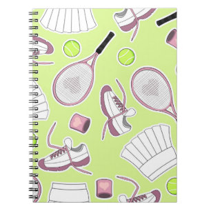 Cuaderno Fondo del verde del modelo del chica del tenis