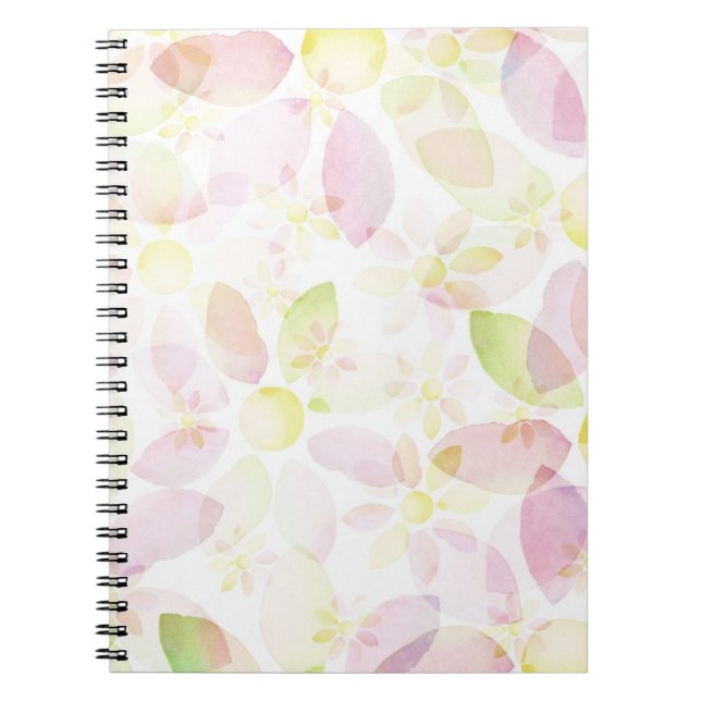 Cuaderno Fondo diseñado de la flor de la acuarela, textura (Frente)