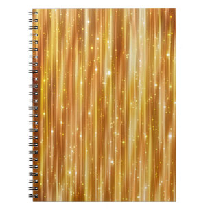 Cuaderno Fondo dorado abstracto brillante con purpurina