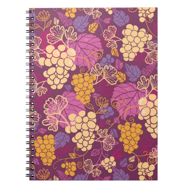 Cuaderno Fondo dulce del modelo de las vides de uva (Frente)