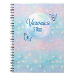 Cuaderno Fondo estelar del degradado azul-rosado