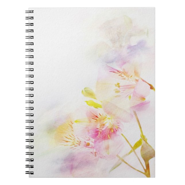 Cuaderno fondo floral con las flores de la acuarela (Frente)