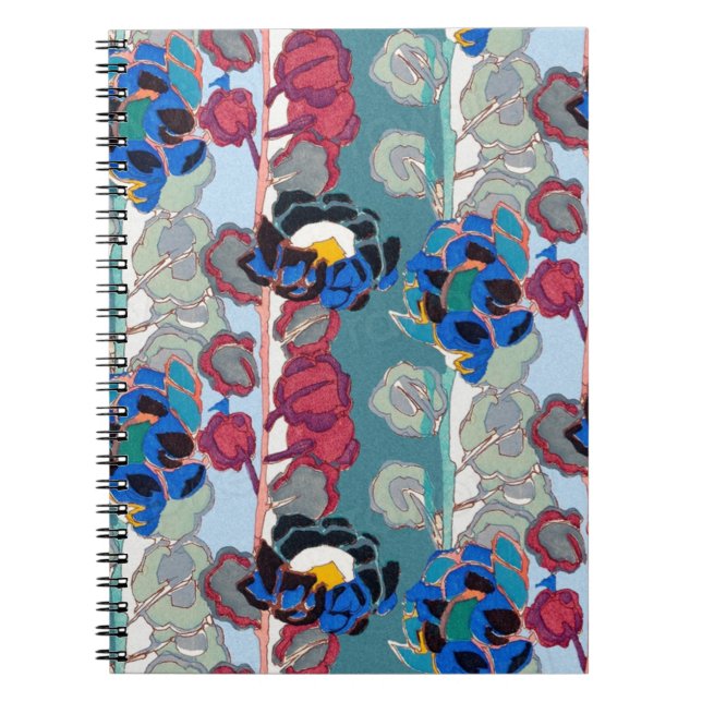 Cuaderno Fondo floral exótico sin soldadura, (Frente)